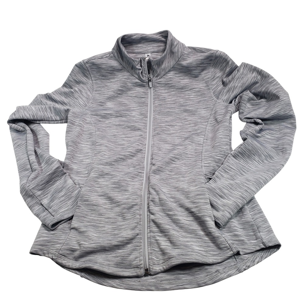 90 Degree by Reflex Women Full Zip Space Dye Jacket‎ L Gray QB3249